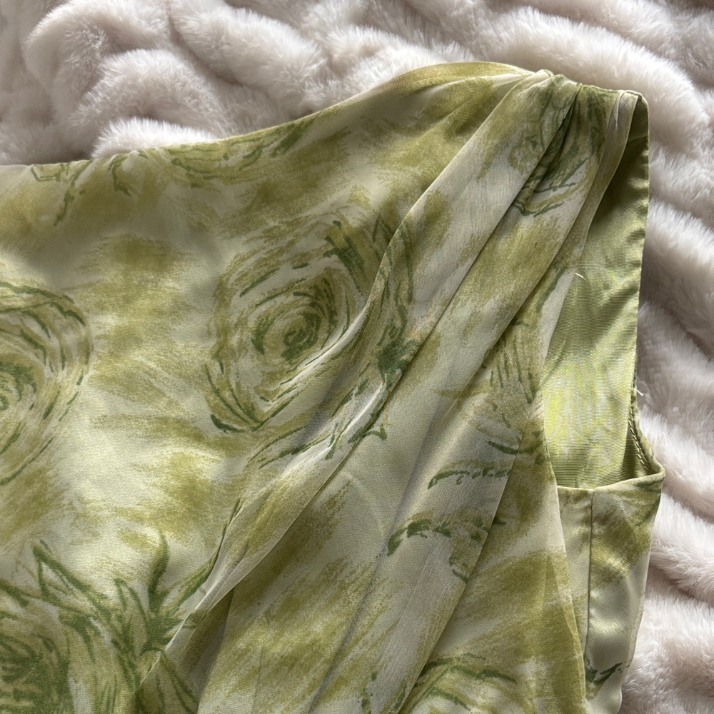 Vintage Algo Summer Olive Floral Cocktail Dress - Picture 10 of 12